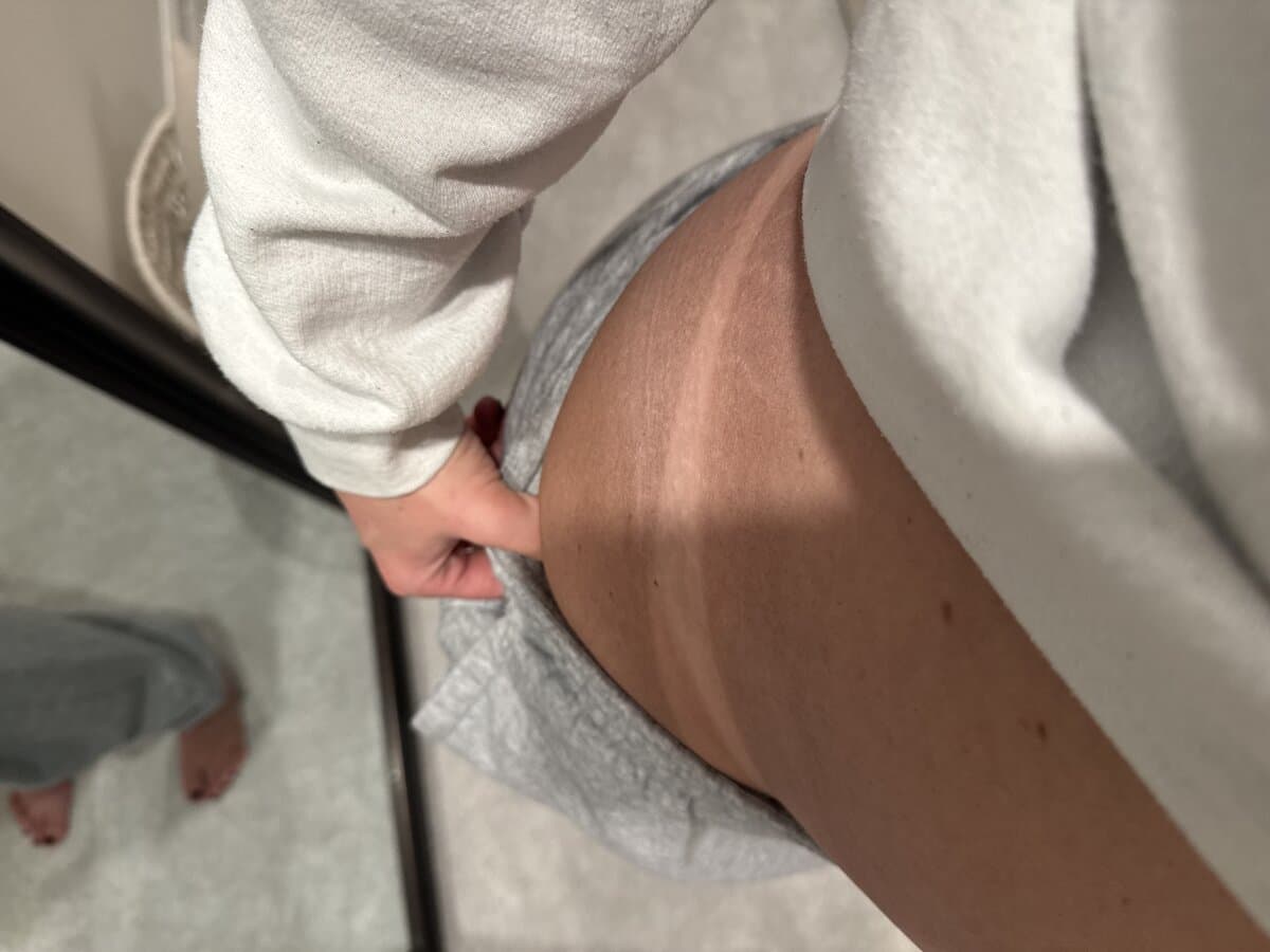 Spray tan results showing beautiful bronze tan lines
